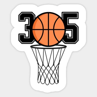 305 Miami Basketball Sticker